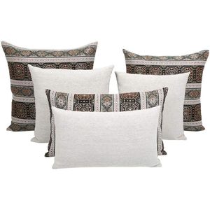 Fodere per cuscini decorativi Kilim verde scuro 20 x 20 pollici, stile bohémien, per esterni, per fattoria - Product Image 1