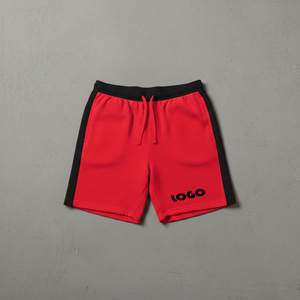 Shorts de jogging en coton vierge personnalisés pour hommes, vente en gros, grandes tailles avec empiècements élégants - Product Image 1