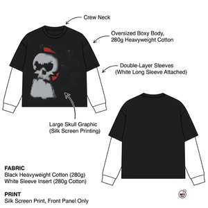 T-shirts à manches longues les plus vendus avec imprimé ailes d'ange, bordure contrastante, style streetwear, col rond, jersey de coton, coupe ajustée, double t-shirt - Product Image 6