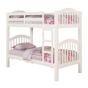 Letto a Castello Bianco con Scala Integrata per Bambini - Product Image 2
