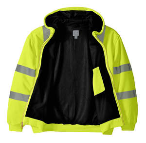 Veste de sécurité d'hiver unisexe en polyester réfléchissant certifiée ANSI, haute visibilité, pour agents de sécurité, travaux de construction, sweat à capuche haute visibilité - Product Image 5