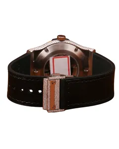 Men's Luxury Fashion Iced Out <b>Watch</b> Silver VVS Moissanite White Gold Black Rubber Band Dial <b>Case</b> Hip Hop Custom Wrist <b>Watch</b> High - Product Image 4