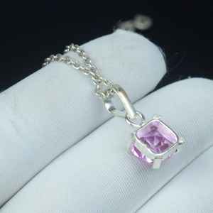 Pendentif délicat en kunzite rose, collier en argent sterling 925, petit bijou, pierre de naissance de février, cadeau - Product Image 3