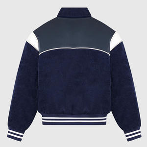 Chaqueta Bomber de Lona con Bloques de Color y Logotipo Personalizado al por Mayor para Hombre, Estilo Vintage, Transpirable, de Secado Rápido, con Apliques, Bordados y Patchwork - Product Image 3