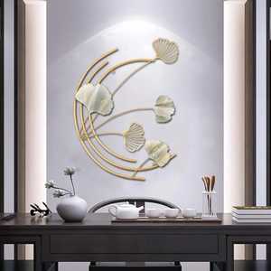 Décoration murale moderne en métal noir, sculpture géométrique abstraite à lignes, anneaux tourbillonnants, accents carrés, artisanat en fer à suspendre pour fond de canapé - Product Image 5