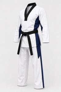 Uniforme de Judo Blanco Unisex OEM en Oferta, Detalles en Azul Marino, Corte Regular, Ropa de Artes Marciales para Adultos, 100% Algodón, Secado Rápido, Duradero - Product Image 5