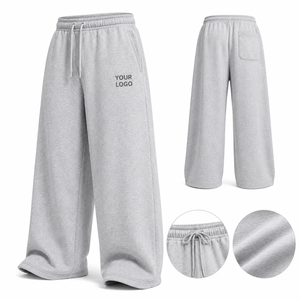 Winter Thermal 480 GSM French Terry Men's Relaxed Wide Leg Sweatpants Custom Branding Baggy <b>Joggers</b> Factory Direct Wholesale - Product Image 3