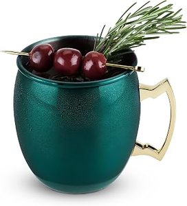 Mug isotherme en acier inoxydable vert avec poignée – Tasse moderne pour boissons, idéale pour les fêtes à domicile, conçue pour cocktails, bières, jus et eau - Product Image 4