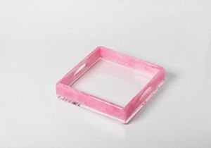 Bandeja Decorativa Rectangular de Resina Rosa Hecha a Mano, Multifuncional, con Borde Elevado, Patrón Abstracto, Diseño Moderno para el Hogar - Product Image 2