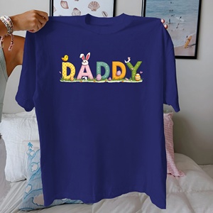 เสื้อยืดผู้หญิงผ้าฝ้ายแท้ลายตัวอักษรสำหรับวันอีสเตอร์ใส่สบาย - Product Image 5