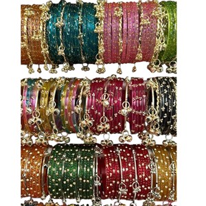 OEM ODM Bracelets en verre traditionnels style cachemiri, vente en gros, faits à la main, bijoux de mariage et de fête, ensembles de bracelets cachemiri colorés - Product Image 1