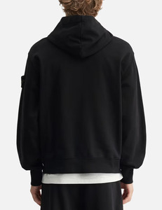 Customized Label Heavyweight Full Zip Embroidered Fleece Hoodie Men Oversized Solid Black Cotton Knitted Warm Winter Wear - Product Image 2