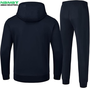 Heavyweight Pullover Hoodie Jogger <b>Sweatpants</b> Tracksuit Set Anti-Pilling 100% Cotton Fabric Drawstring Closure Side Pockets - Product Image 3
