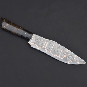 Luxury Copper Damascus Pattern Outdoor Chef Style <b>Kitchen</b> Knife With Full Tang Construction For <b>Camping</b> Gear Supply - Product Image 3