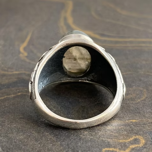 Vintage 925 Sterling Silver <b>Labradorite</b> Gemstone Statement <b>Ring</b> February Birthstone Unique Jewelry For Every Day - Product Image 4