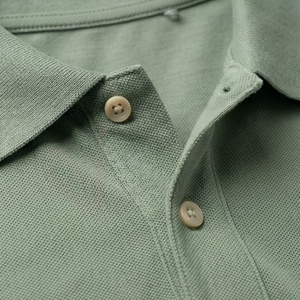 Men's <b>Olive</b> <b>Green</b> Short Sleeve Polo <b>Shirt</b> Cotton Pique Breathable Casual Regular Fit Solid Knitted Design - Product Image 4
