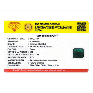 Natural Zambian Emerald 6.45 Carat Loose Gemstone for Fine Jewelry - Product Image 4