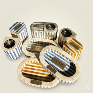 Handmade Mini Bakhoor Incense Sets Color Bone Inlay Mubkha Manufacturer Resin Natural Material for Office Use - Product Image 1