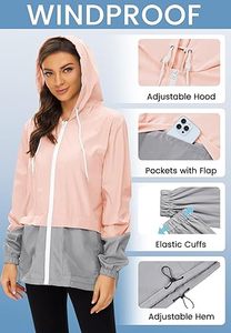 ผู้ผลิตเสื้อแจ็คเก็ตกันลมแบบ OEM สีสันตัดกัน เสื้อแจ็คเก็ตกันลมสำหรับผู้หญิง น้ำหนักเบา สำหรับเล่นกีฬา กันน้ำ มีฮู้ด - Product Image 5
