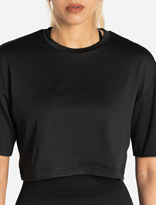 Camiseta Corta de Diseño Nuevo Personalizada para Mujer, Camiseta de Manga Corta con Hombros Caídos, Top Corto Holgado para Mujer - Product Image 6