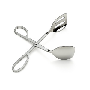 Stainless Steel Rust Resistant Scissor <b>Tong</b> for Kitchen & <b>Serving</b> | Multipurpose Salad Bread & Food <b>Serving</b> | Silver | 25 cm - Product Image 1