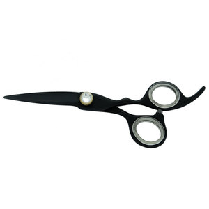 Premium German Stainless Steel Professional Salon <b>Barber</b> Scissors Sharp <b>Blade</b> Tip Right-Handed High Quality Black Finger Rest - Product Image 1