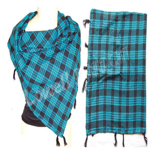 100% Cotton Summer Tassel Scarf Checked Square Design Lightweight Breathable Traditional Fashion Shawl <b>Wrap</b> for Men and Women - Product Image 2