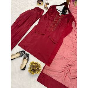 Top de fiesta de diseñador para mujer con conjunto de Salwar y Dupatta Traje elegante de moda - Product Image 2