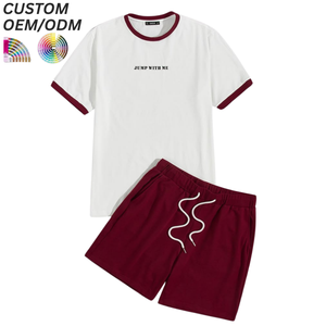 Ensemble de t-shirts streetwear deux pièces en maille respirante pour hommes, tenue d'été, personnalisation du logo, support OEM ODM, fabrication de marque - Product Image 3