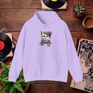 Sudadera con Capucha Rosa con Estampado de Gato de Dibujos Animados, Unisex, Informal, para Otoño - Product Image 4