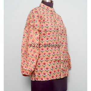 Robe Courte Femme 100% Coton Style Coréen Moderne Ample Décontractée Manches Évasées Col Rond Imprimé Floral Printemps Automne pour Grossistes - Product Image 4