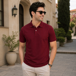 Camiseta Polo de Color Sólido Premium para Hombre | Ropa Casual Elegante de Manga Corta en Mezcla de Algodón Suave para el Trabajo, Fin de Semana y Actividades al Aire Libre - Product Image 4
