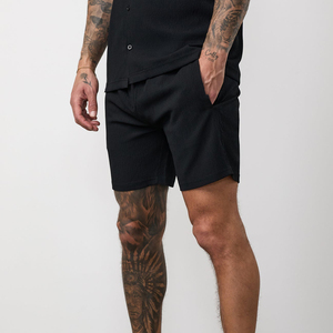 Shorts en coton éponge mi-cuisse pour hommes, shorts de sport décontractés, pantalons de jogging à taille élastique, shorts hip-hop pour hommes - Product Image 1