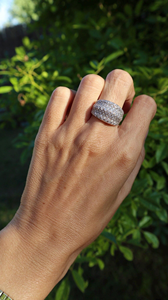 Moissanite <b>Dome</b> <b>Ring</b> Iced Out Pave Statement <b>Ring</b> Luxury Hip Hop Jewelry Sparkling Fashion <b>Ring</b> for Men Women - Product Image 6