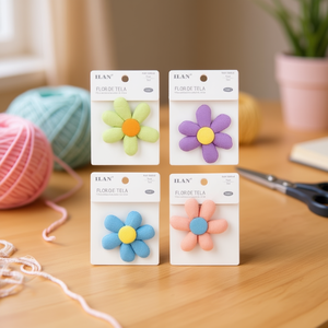 Fiori in Tessuto Ilan 7cm Colorati Accessori Decorativi per Artigianato - Product Image 3