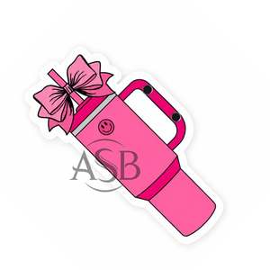 Taza Rosa Personalizada con Lazo Rosa, Taza Aislante de Acrílico Sostenible y Bonita para Extensiones de Pestañas - Product Image 5