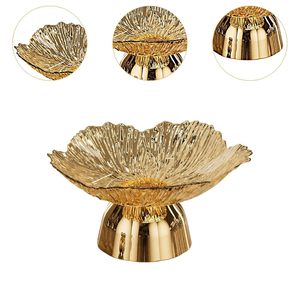 Corbeille à fruits décorative dorée sur piédestal, présentoir à desserts, plateau de service pour salon, cadeau de pendaison de crémaillère - Product Image 3