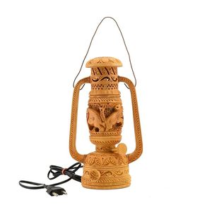 Lanterne de table électrique en métal sculpté en forme de feuille, style rétro rustique, pour décoration suspendue de salon et de maison - Product Image 1