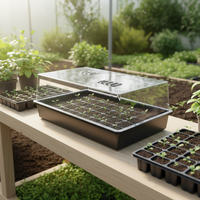 Kit de Propagation de Semences de Jardin, Plateau de Semis avec Dôme et Base 58,5 x 38,2 x 23 cm