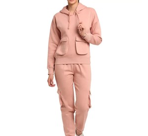Conjunto Deportivo Personalizado para Mujer, Chaqueta con Cierre y Forro Polar Suave, Pantalones Deportivos de Pierna Recta, Ropa Deportiva Moderna Informal - Product Image 1