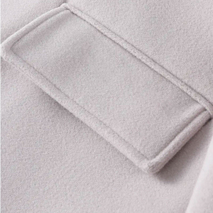 Manteau long à double boutonnage en polyester/coton beige pour homme SIRIUS SPORTS, avec col à revers cranté et coque en cuir véritable - Product Image 4