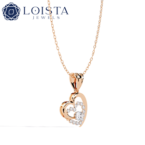 Collar con Colgante de Diamante Corte Corazón LOISTA, Plata, Romántico, para Uso Diario, Color G, Diamante Natural - Product Image 2