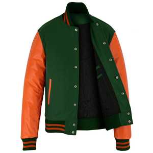 เสื้อแจ็คเก็ตวาร์ซิตี้ทำจากหนัง/ขนสัตว์ สีเขียวสไตล์วูล สำหรับฤดูหนาว ขายออนไลน์ราคาถูก - Product Image 4