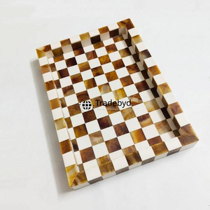 Bandeja Decorativa Moderna de Lujo con Diseño de Cuerno, Hecha a Mano, Móvil, de Primera Calidad, para Servir, por Tradebyd - Product Image 4