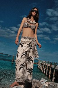 Custom Printed Polynesian Sarong Hawaiian Pareo Lightweight Beach Wrap Tropical Resort Wear OEM ODM <b>Fabric</b> Factory - Product Image 4