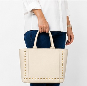 Sac fourre-tout de luxe Gravs en cuir véritable clouté pour femme, grande capacité, fermeture magnétique, style anglais, sac à bandoulière - Product Image 5