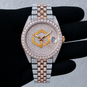 Luxury Iced Out Moissanite Diamond Hip Hop Quartz <b>Watch</b> Unisex Analog Round Wristwatch - Product Image 3