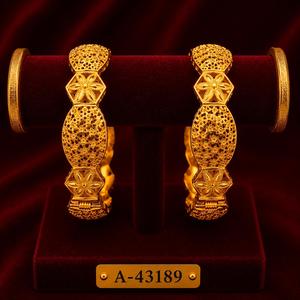 MOLL JEWELLERS ชุดกำไลข้อมือโลหะผสมสังกะสีชุบทอง 22K ประดับด้วยเพทาย |   เครื่องประดับงานแต่งงานและงานปาร์ตี้สุดหรูทันสมัย A-43186 - Product Image 4