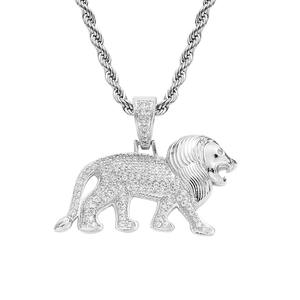 Collar de León con Diamantes Microincrustados, Chapado en Oro, Estilo Hip Hop, Joyería Animal, para Hombre - Product Image 3