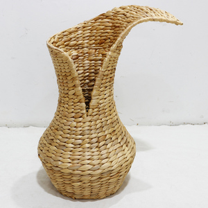 Artex Dong Thap Vase en rotin fait à la main artisanat de jacinthe d'eau avec corde de jonc de mer décor à la maison rustique Vase à fleurs en plastique de l'usine - Product Image 1
